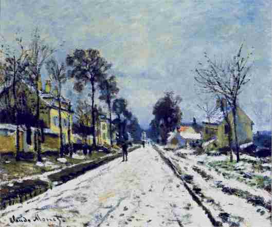 Ruta de Versalles a Louveciennes, effet de neige C. Monet, 1869-70.